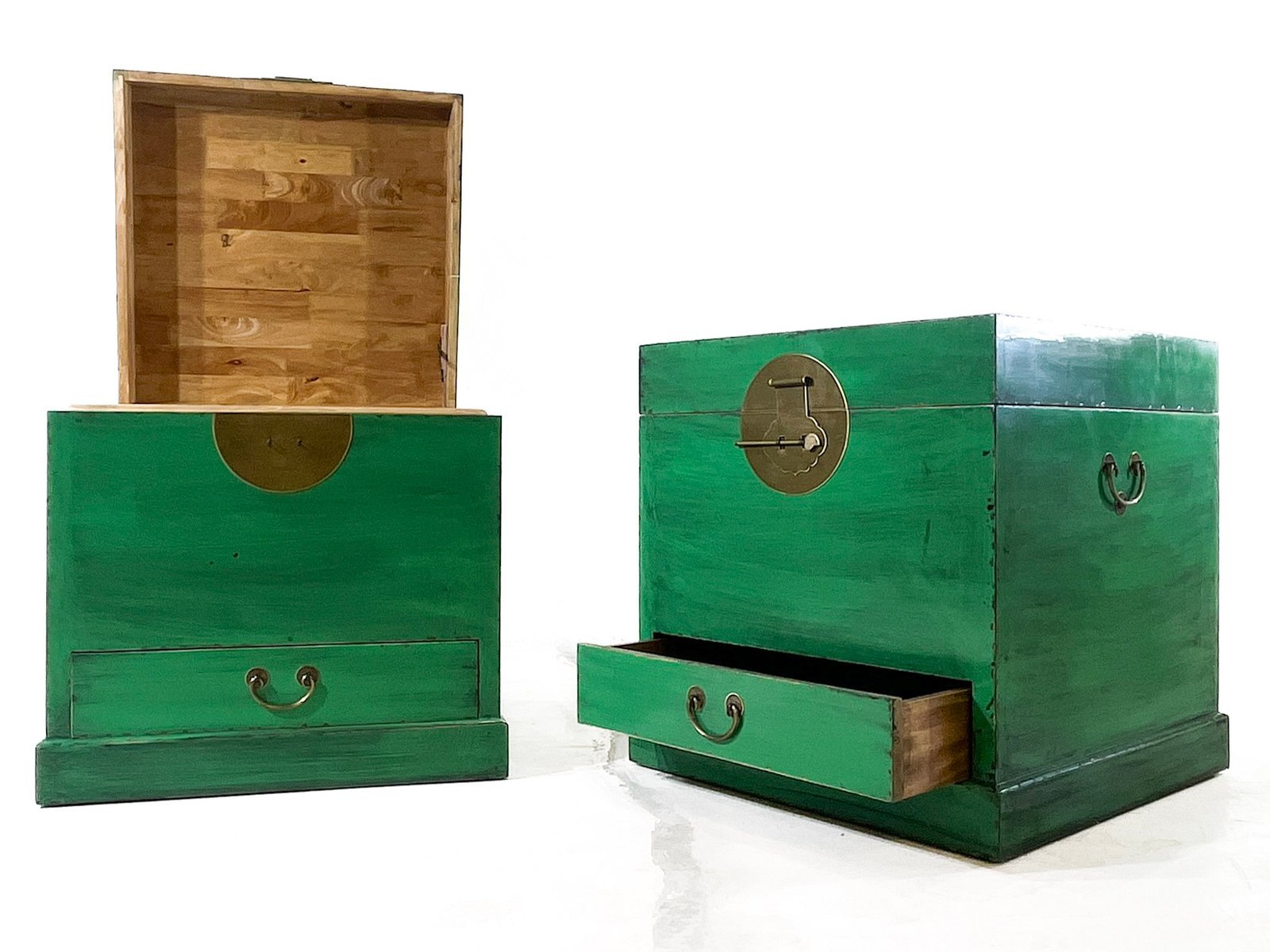 Baúl para mesilla de noche/Mesa auxiliar Verde. - Imagen 2