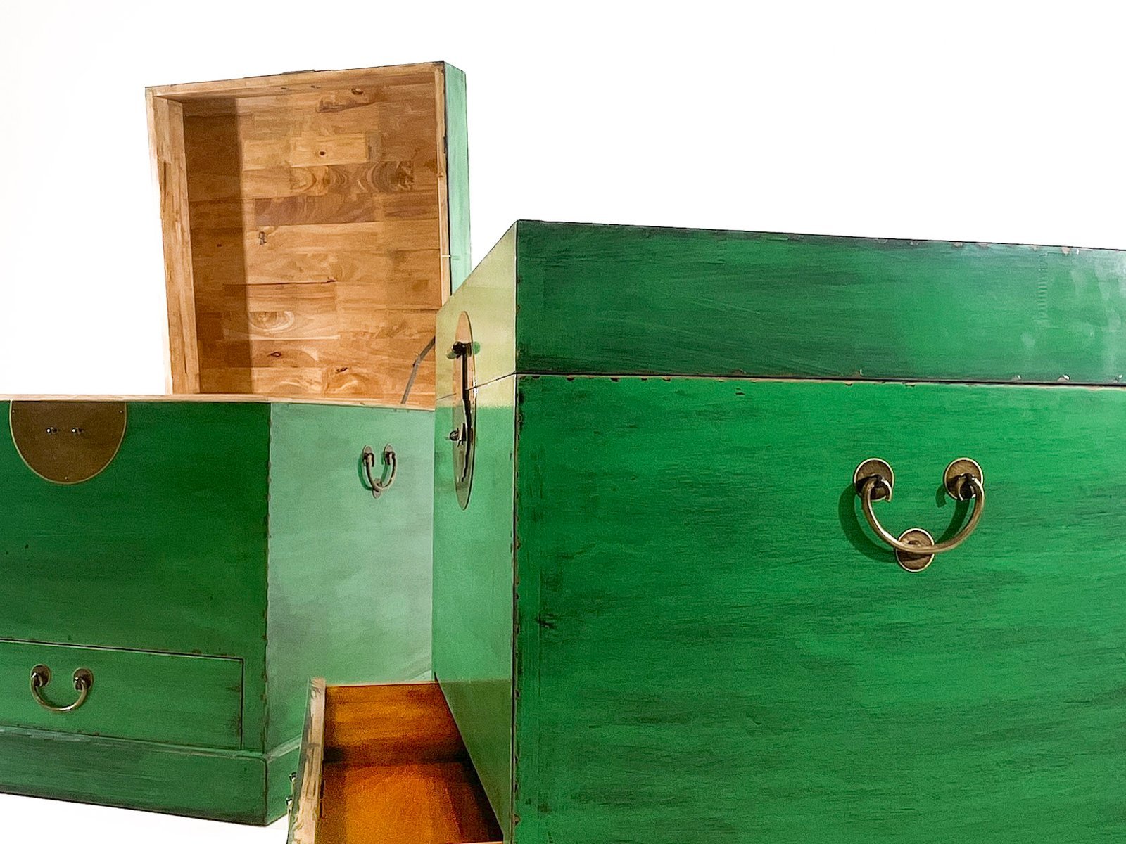 Baúl para mesilla de noche/Mesa auxiliar Verde. - Imagen 3